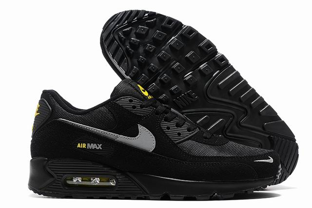 Nike Air Max 90 Black Grey Yellow Men's Shoes Cheap-26 - Click Image to Close